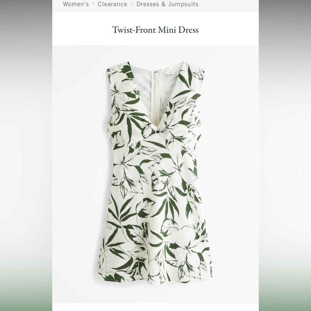 Abercrombie & Fitch Green Floral Mini Dress - Picture 3 of 5